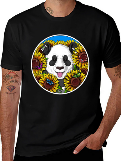 Panda Sunflower Graphic Tee