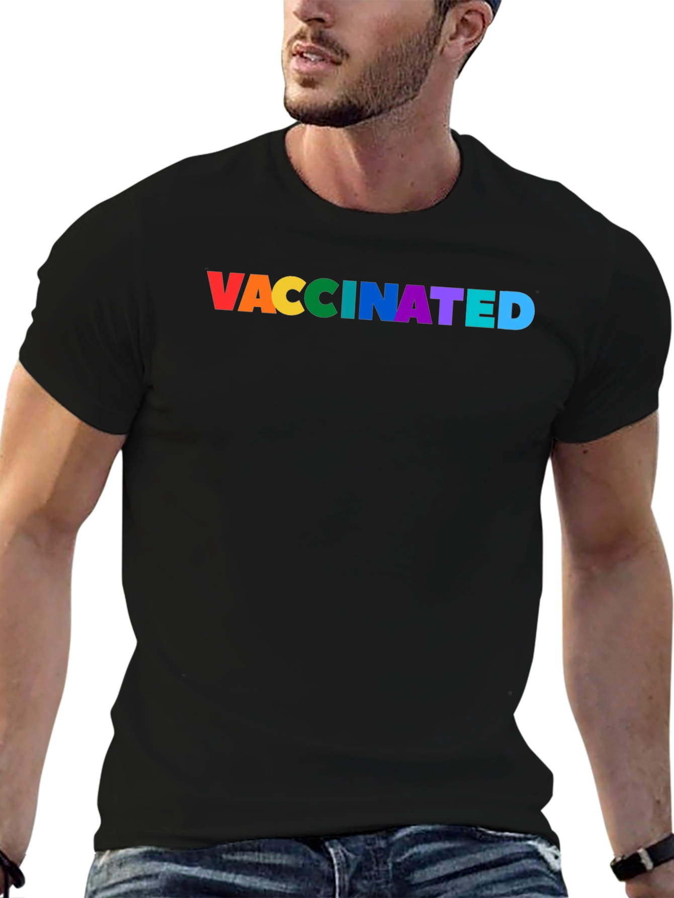 Vaccinated Pride Rainbow Tee