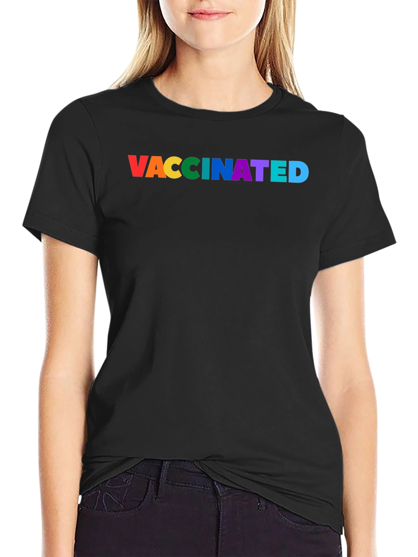 Vaccinated Pride Rainbow Tee