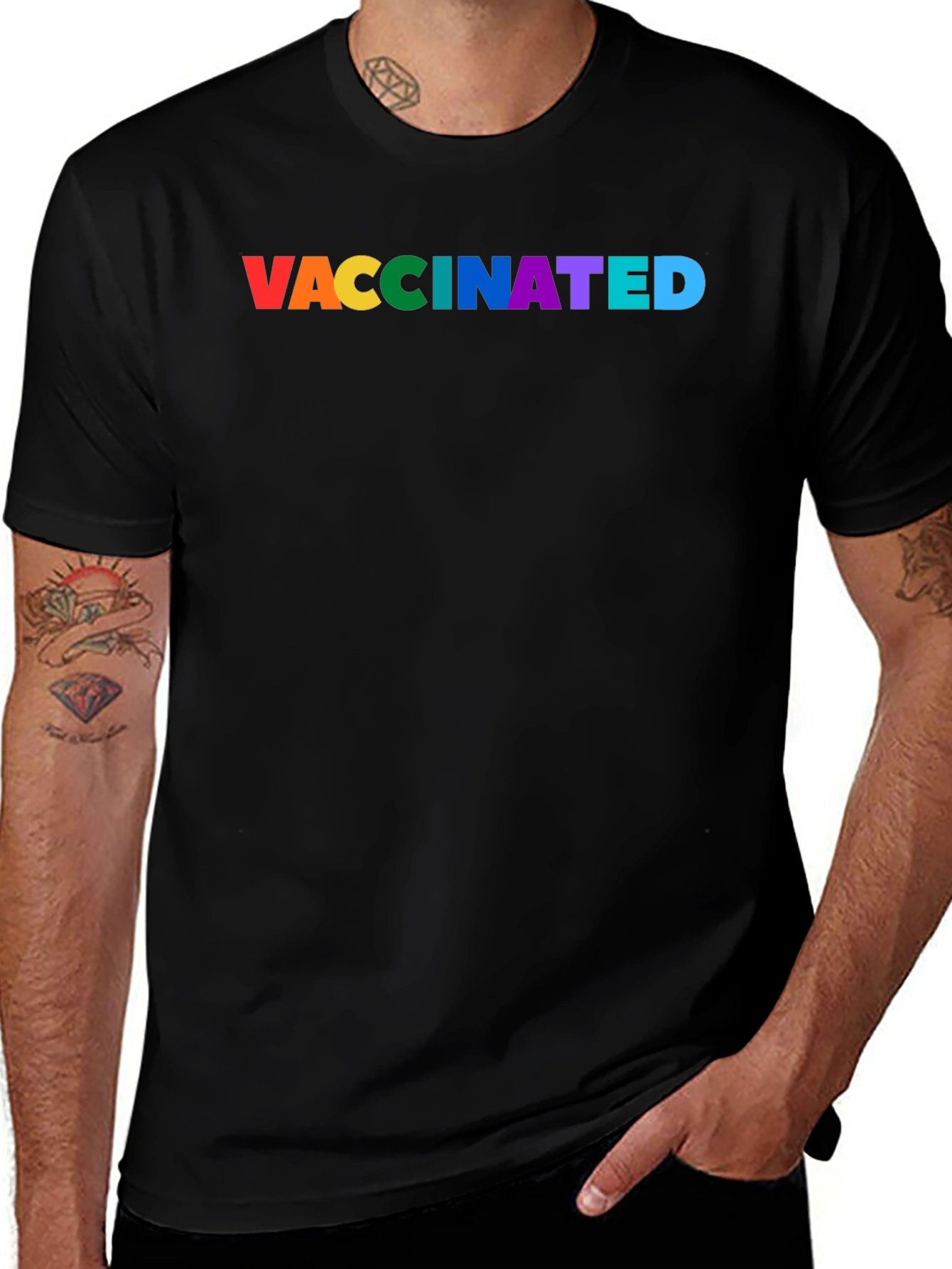 Vaccinated Pride Rainbow Tee