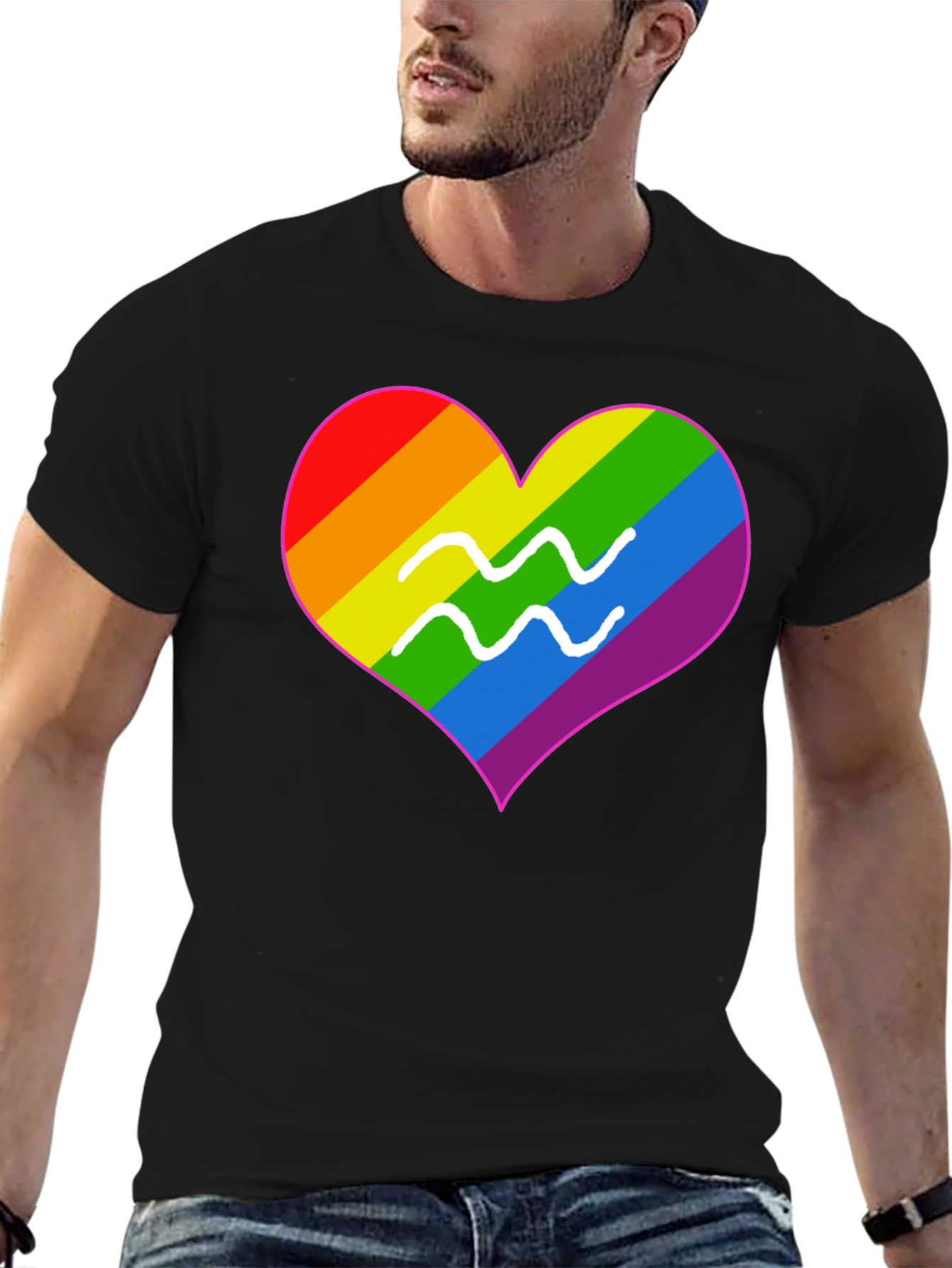 LGBT Aquarius Heart T-Shirt - Pride