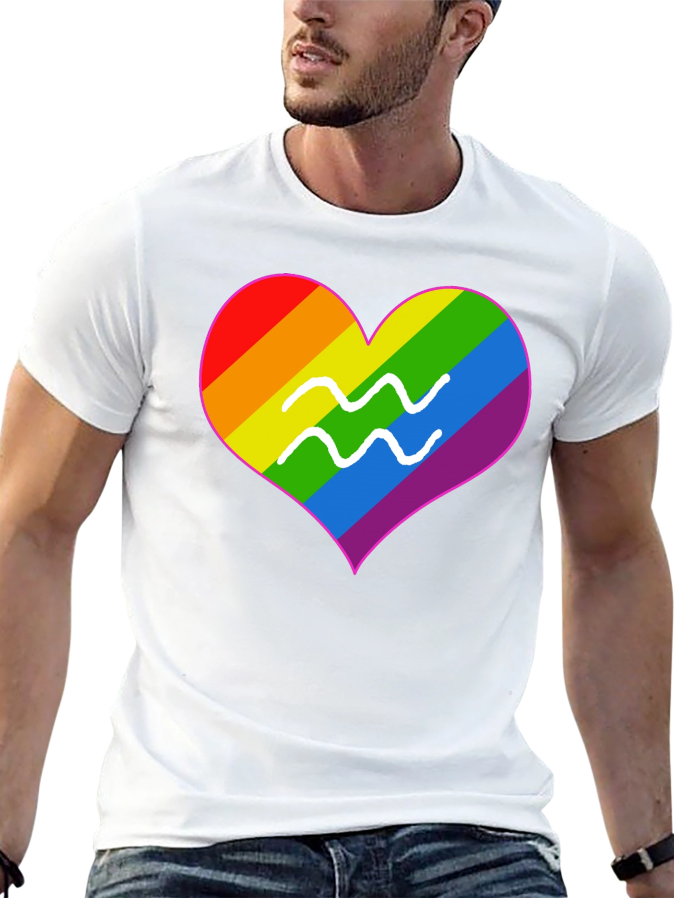 LGBT Aquarius Heart T-Shirt - Pride