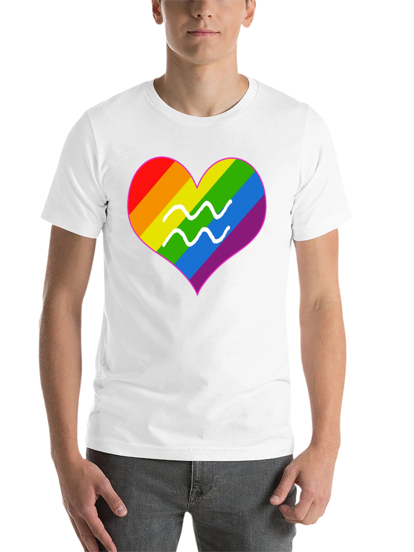 LGBT Aquarius Heart T-Shirt - Pride