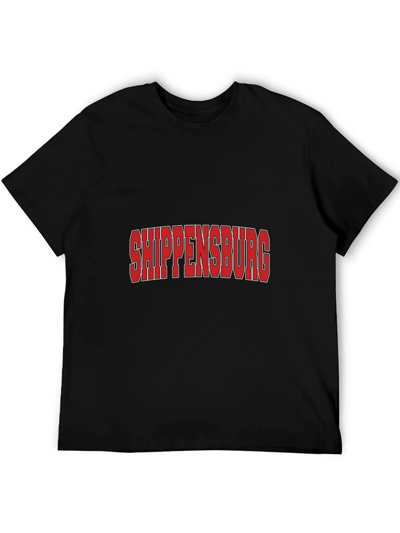 Shippensburg T-Shirt - Bold Red Text Black Tee