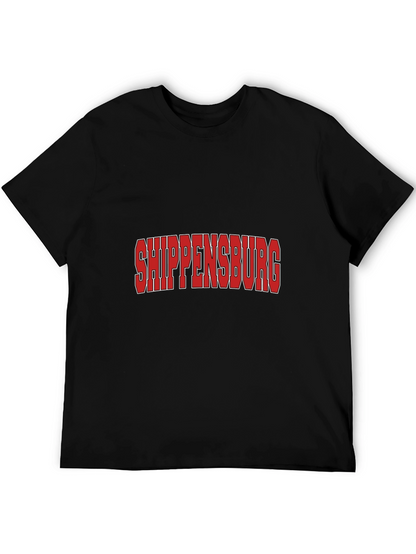 Shippensburg T-Shirt - Bold Red Text Black Tee