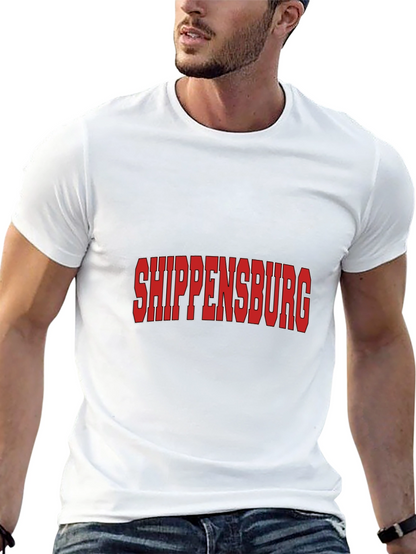 Shippensburg T-Shirt - Bold Red Text Black Tee