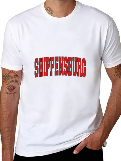 Shippensburg T-Shirt - Bold Red Text Black Tee