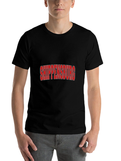 Shippensburg T-Shirt - Bold Red Text Black Tee