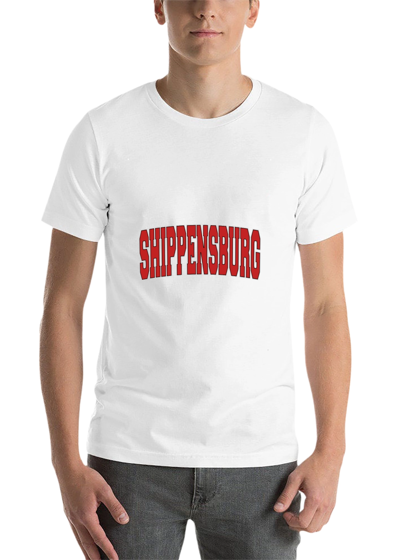 Shippensburg T-Shirt - Bold Red Text Black Tee