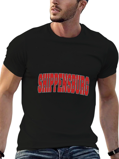 Shippensburg T-Shirt - Bold Red Text Black Tee