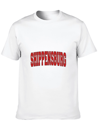 Shippensburg T-Shirt - Bold Red Text Black Tee