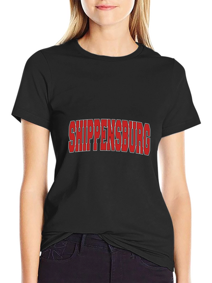 Shippensburg T-Shirt - Bold Red Text Black Tee