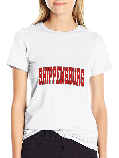 Shippensburg T-Shirt - Bold Red Text Black Tee