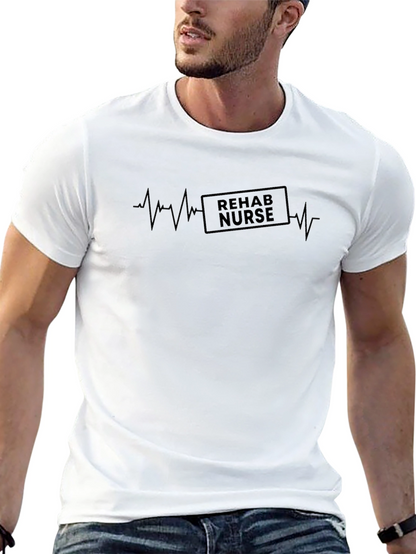 Rehab Nurse Heartbeat T-Shirt - Medical Profession Tee