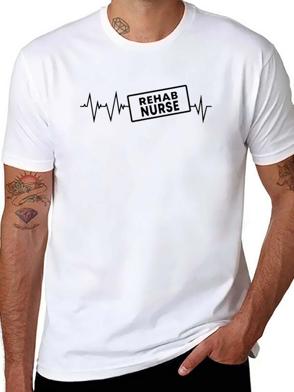 Rehab Nurse Heartbeat T-Shirt - Medical Profession Tee