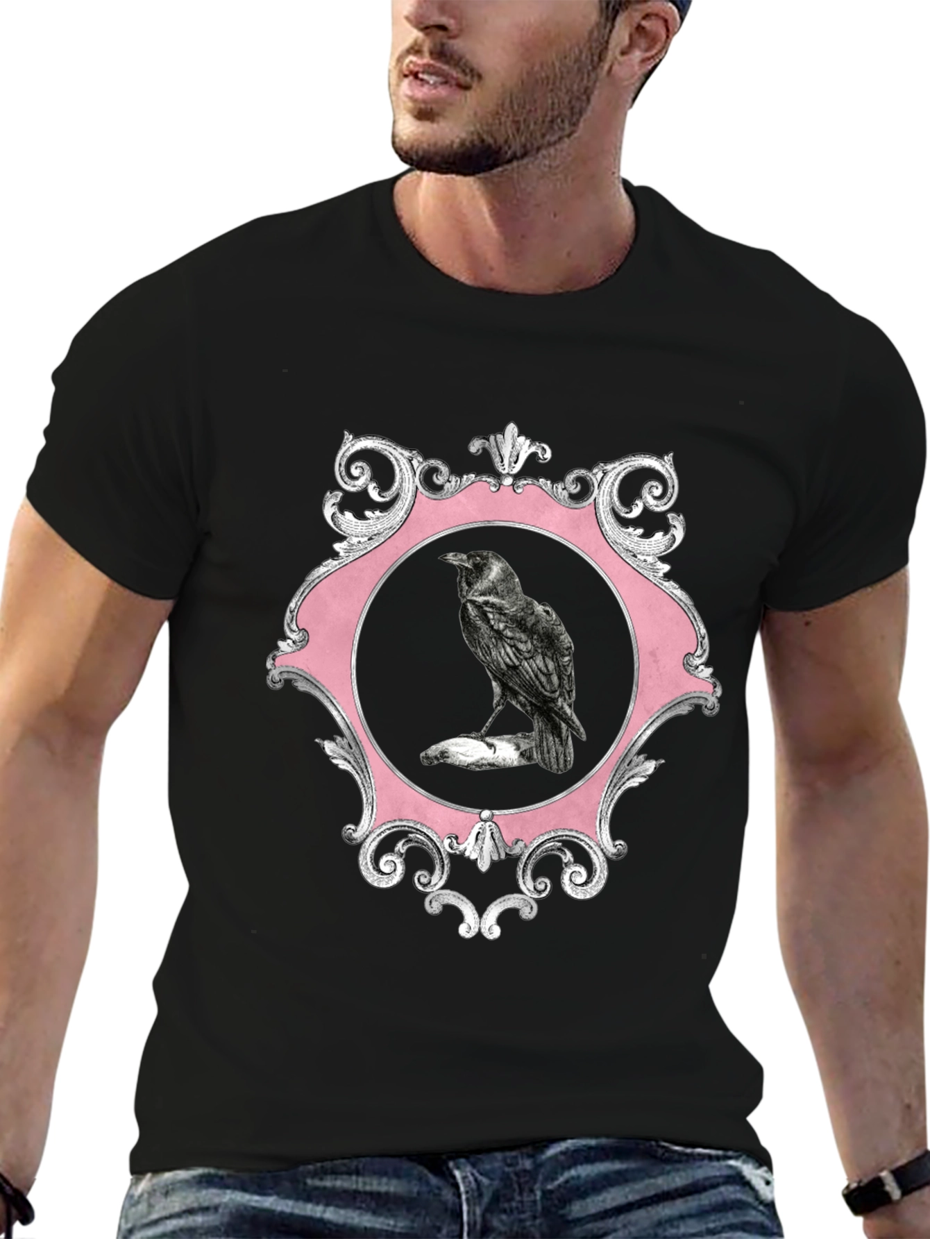 Raven Framed Graphic Tee - Mens Black T-Shirt