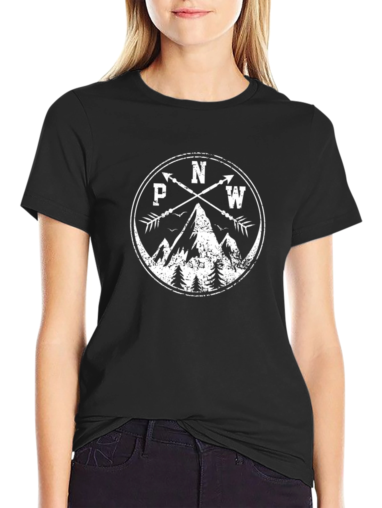 PNW Mountain Arrow T-Shirt - Black