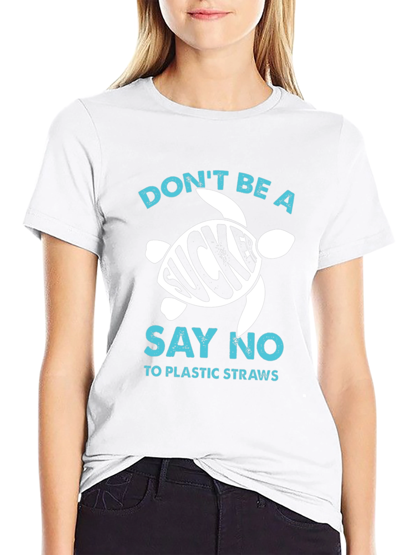 Eco-Friendly Dont Be a Sucker Turtle Graphic T-Shirt