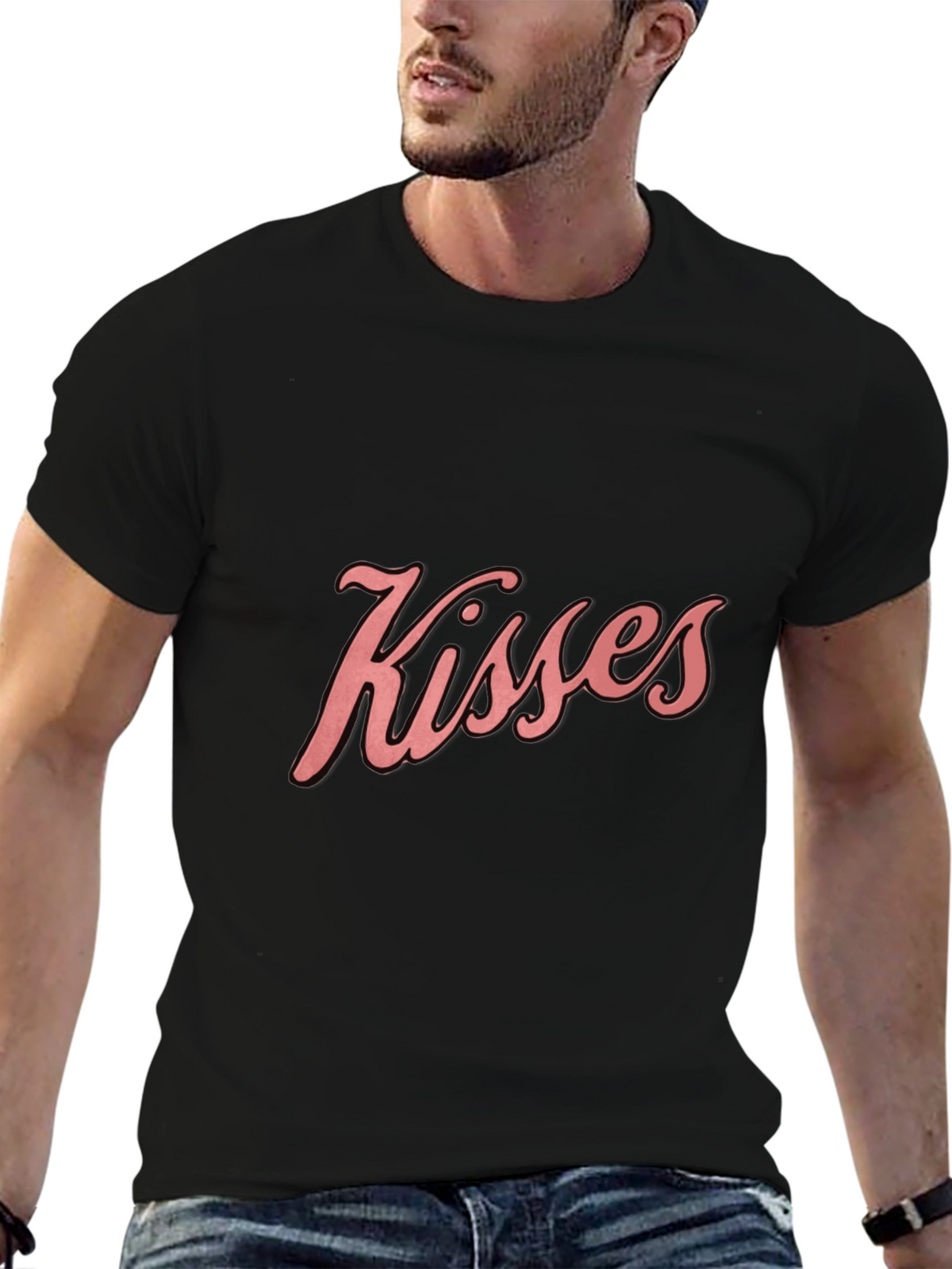 Kisses Graphic Tee - Soft Cotton Blend Casual Shirt