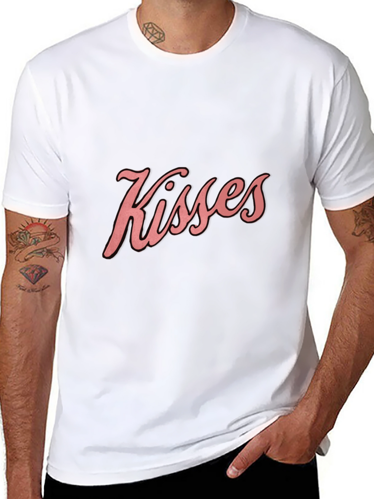 Kisses Graphic Tee - Soft Cotton Blend Casual Shirt