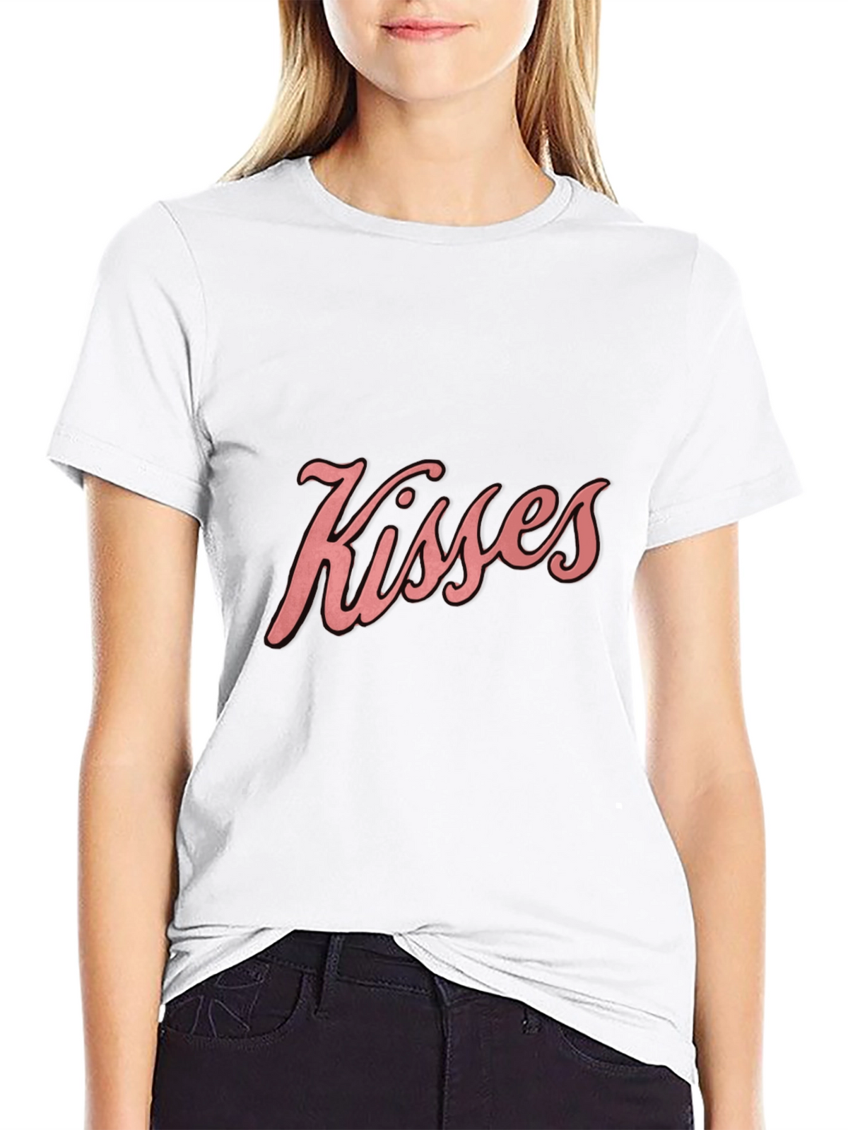 Kisses Graphic Tee - Soft Cotton Blend Casual Shirt