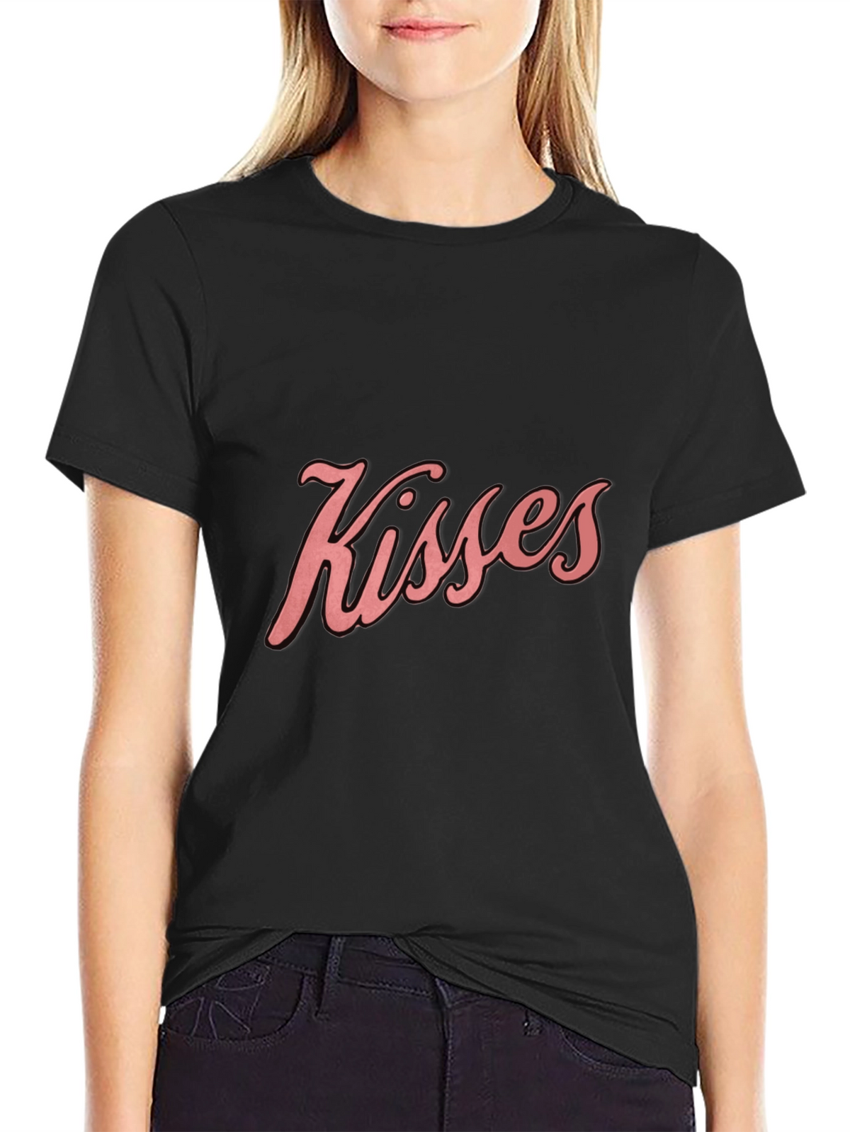 Kisses Graphic Tee - Soft Cotton Blend Casual Shirt