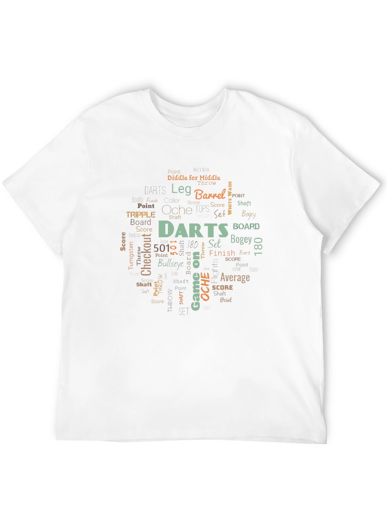 Darts Word Art Black T-Shirt