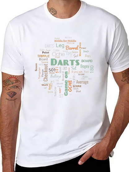 Darts Word Art Black T-Shirt