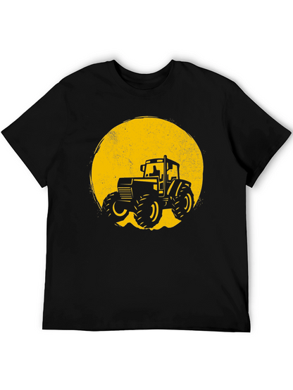 Tractor Graphic Tee - Black Cotton Blend