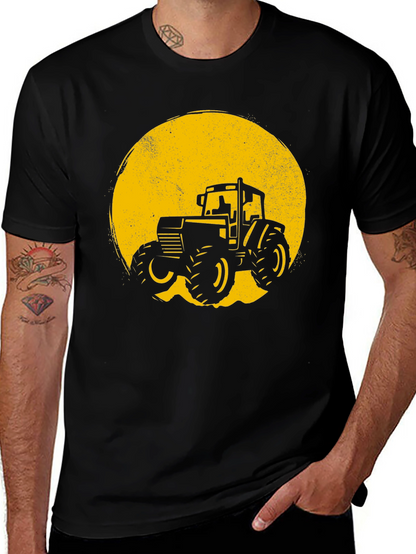 Tractor Graphic Tee - Black Cotton Blend
