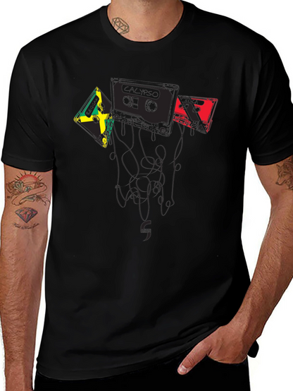 Reggae Music Cassette Tape Graphic Tee - Black