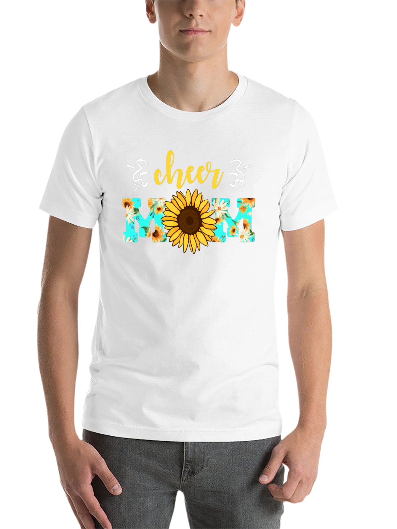 Cheer Mom Sunflower Graphic T-Shirt