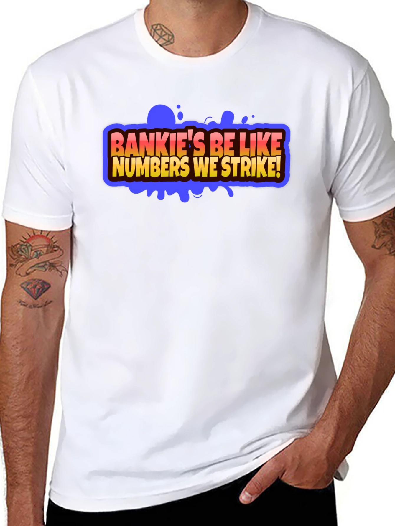 Bankies Be Like Numbers We Strike Black T-Shirt