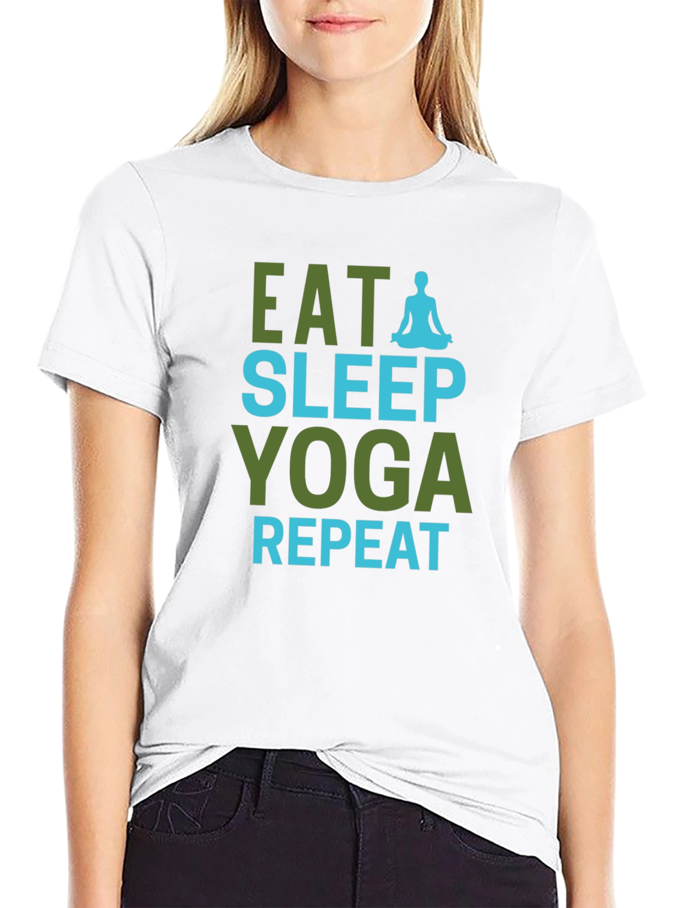 Eat Sleep Yoga Repeat Graphic Tee