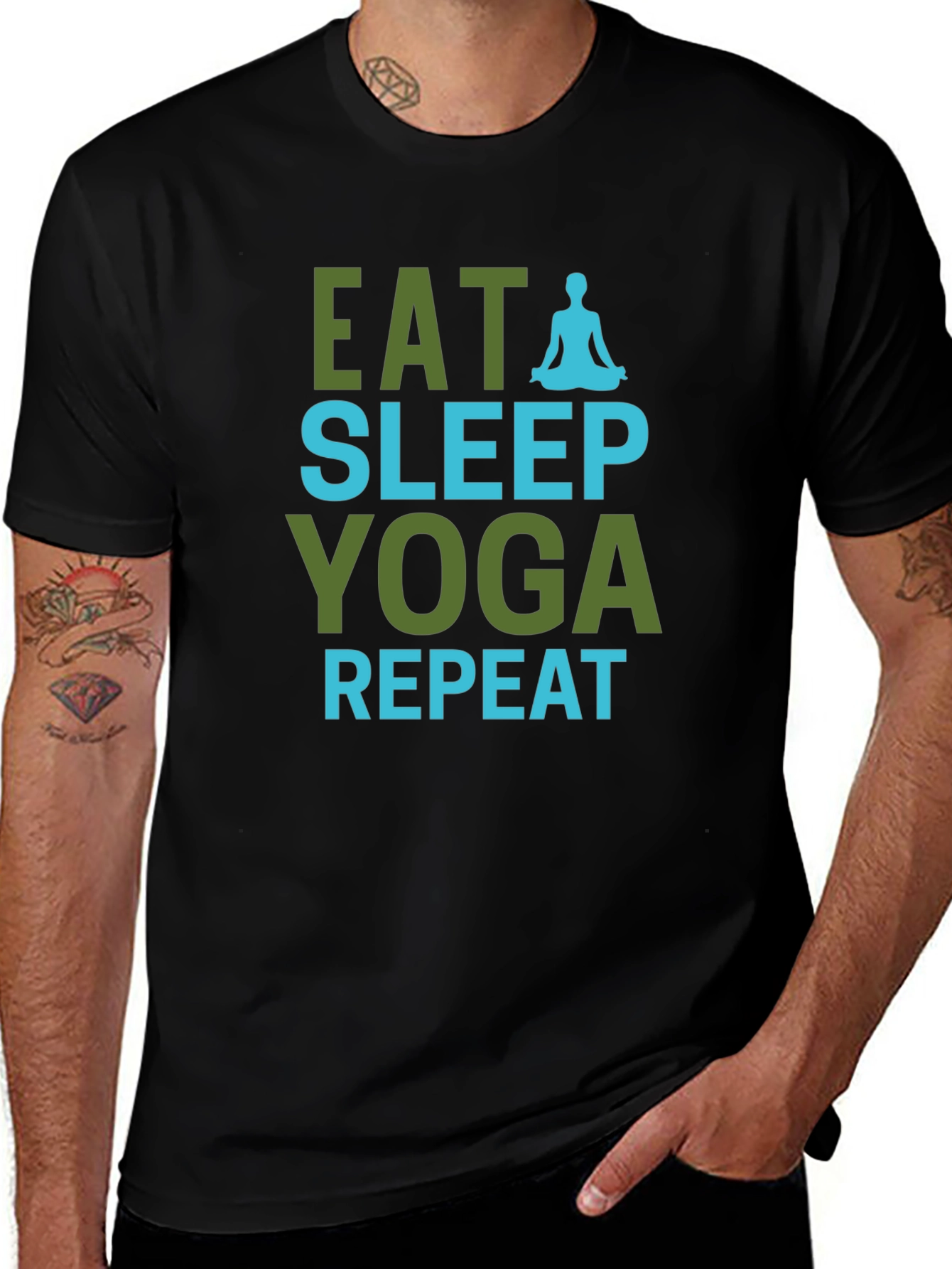 Eat Sleep Yoga Repeat Graphic Tee