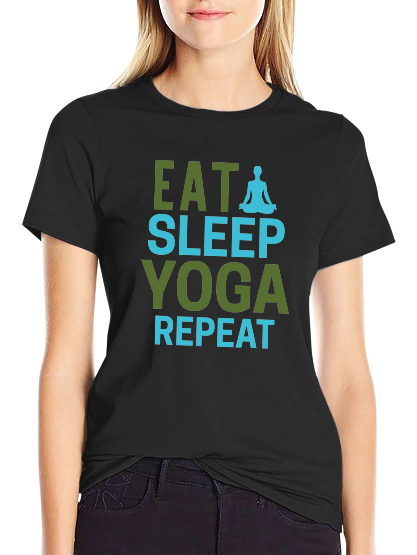 Eat Sleep Yoga Repeat Graphic Tee
