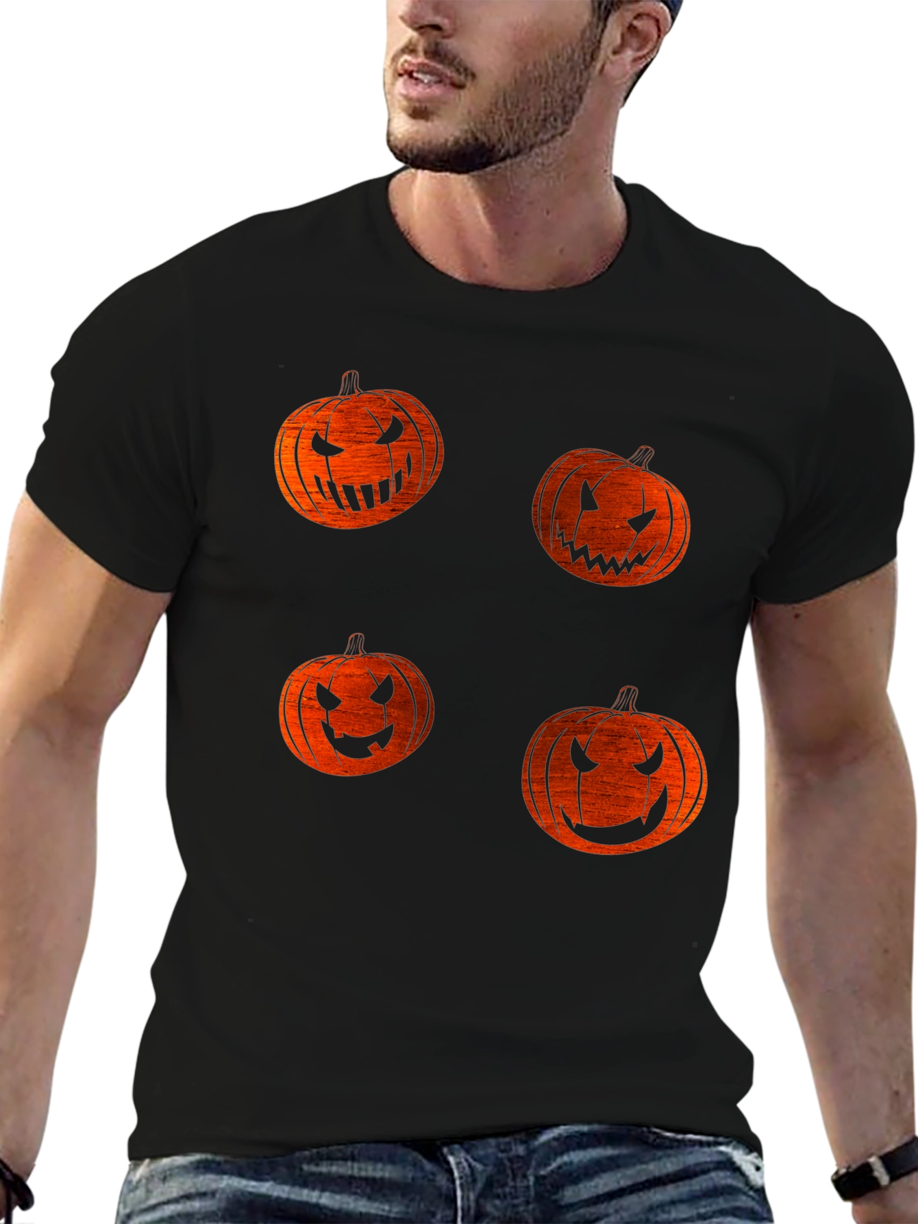 Halloween Pumpkin Face T-Shirt - Spooky Season