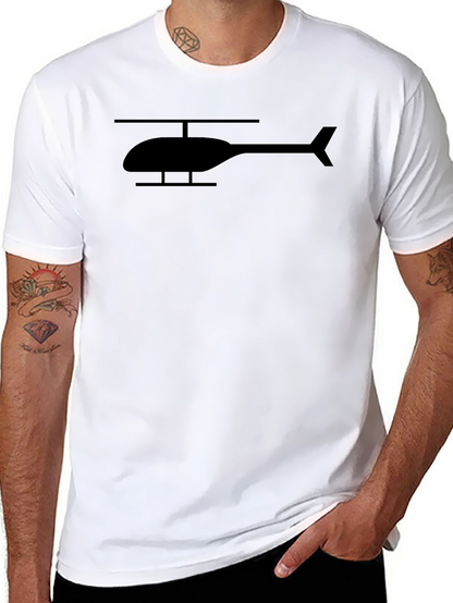 Black Helicopter Graphic Tee - Soft Cotton Blend