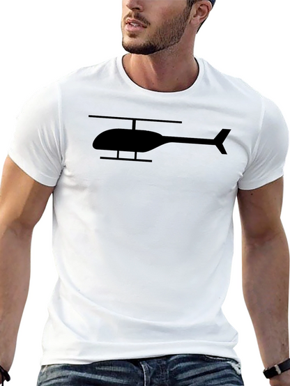 Black Helicopter Graphic Tee - Soft Cotton Blend