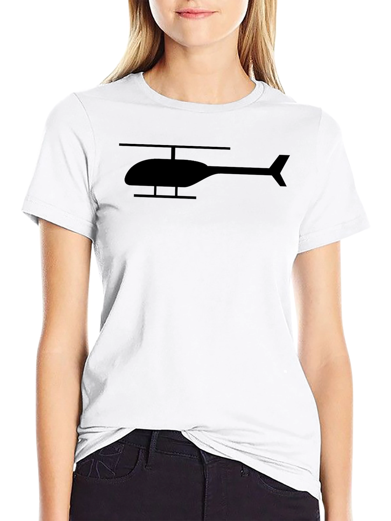 Black Helicopter Graphic Tee - Soft Cotton Blend