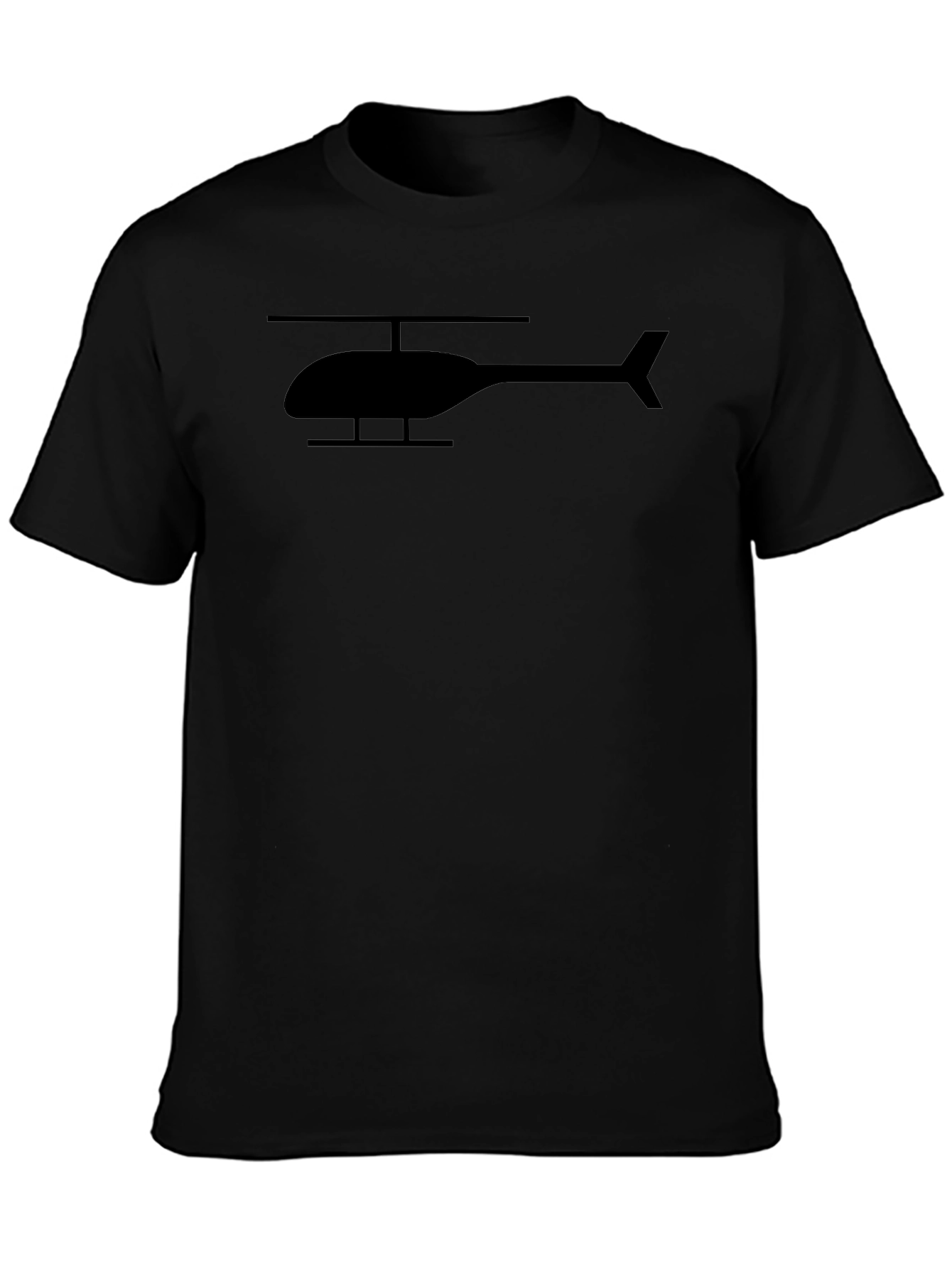 Black Helicopter Graphic Tee - Soft Cotton Blend