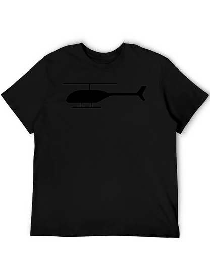 Black Helicopter Graphic Tee - Soft Cotton Blend