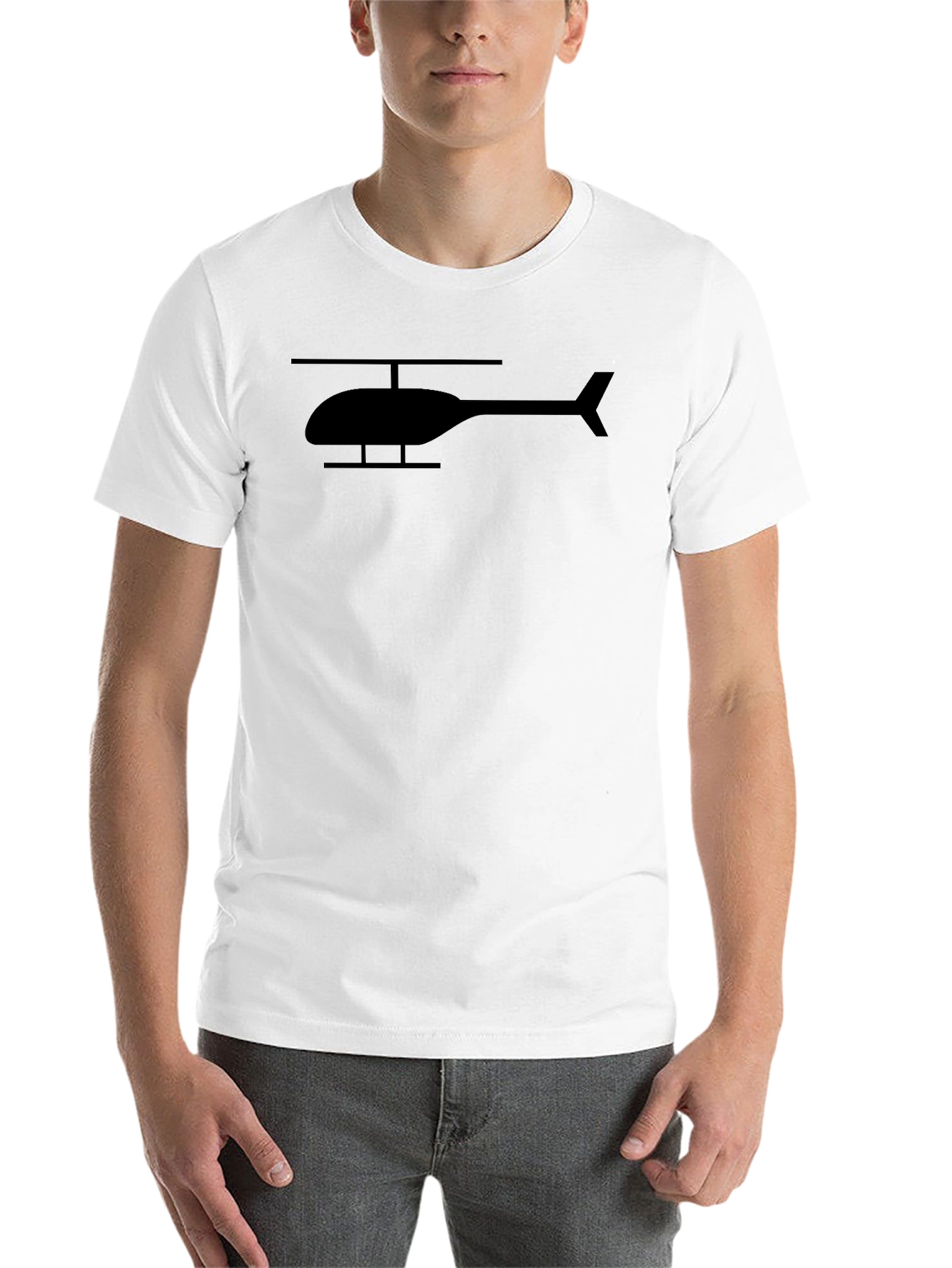 Black Helicopter Graphic Tee - Soft Cotton Blend