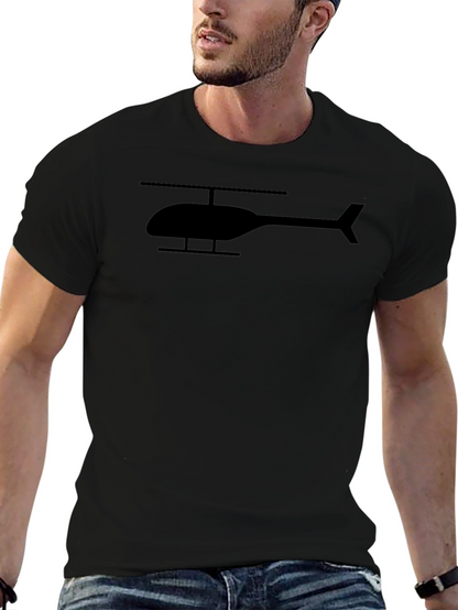 Black Helicopter Graphic Tee - Soft Cotton Blend