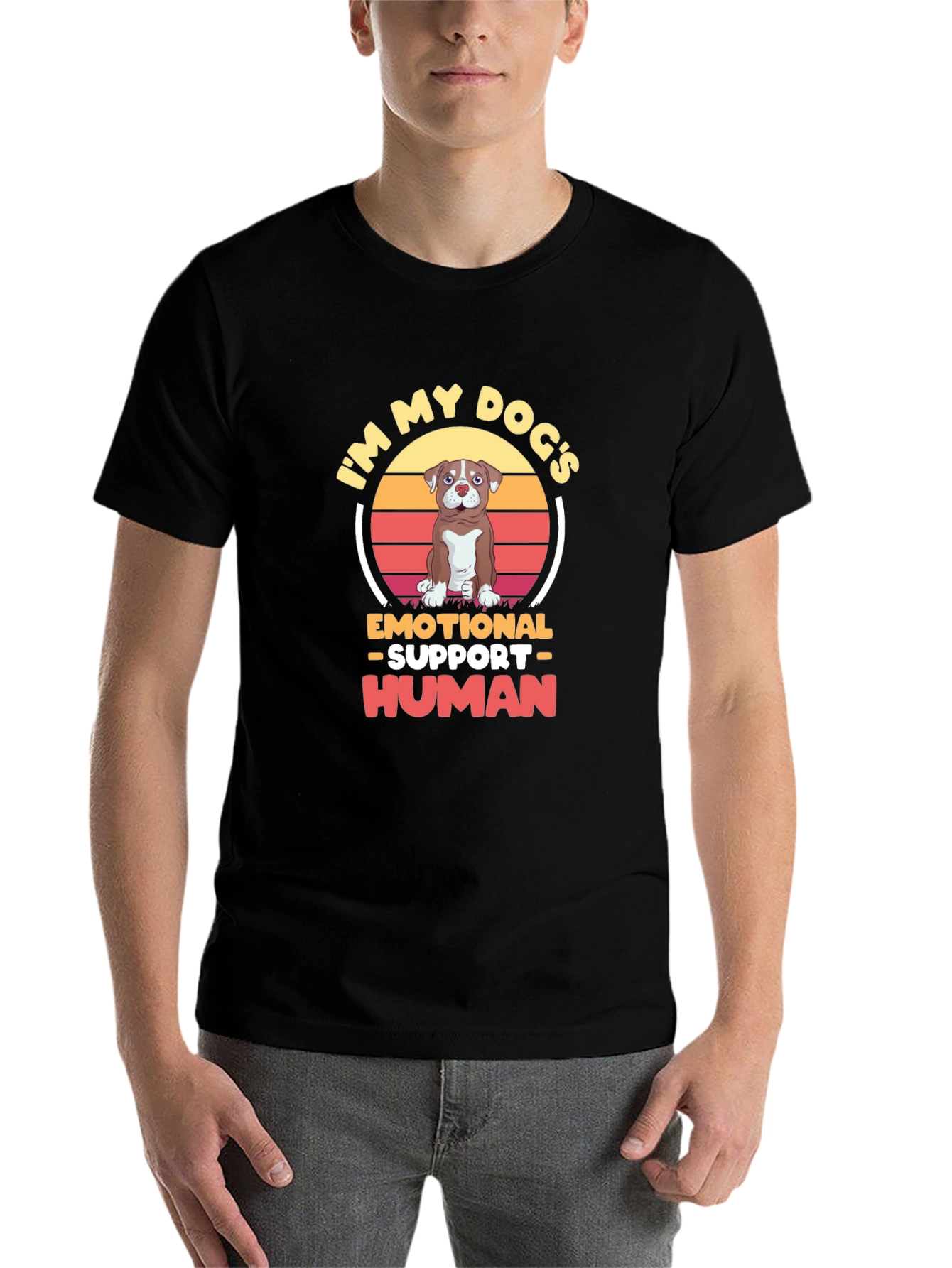Emotional Support Human Dog T-Shirt