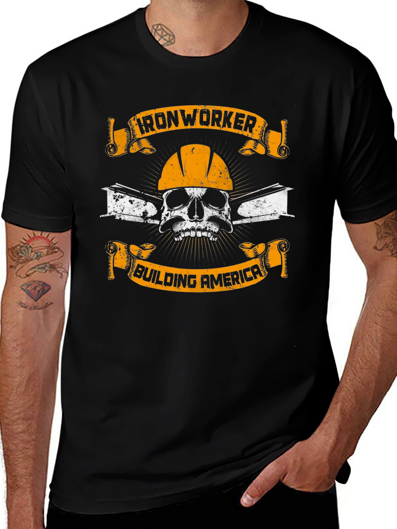 Ironworker Skull Graphic T-Shirt - Building America