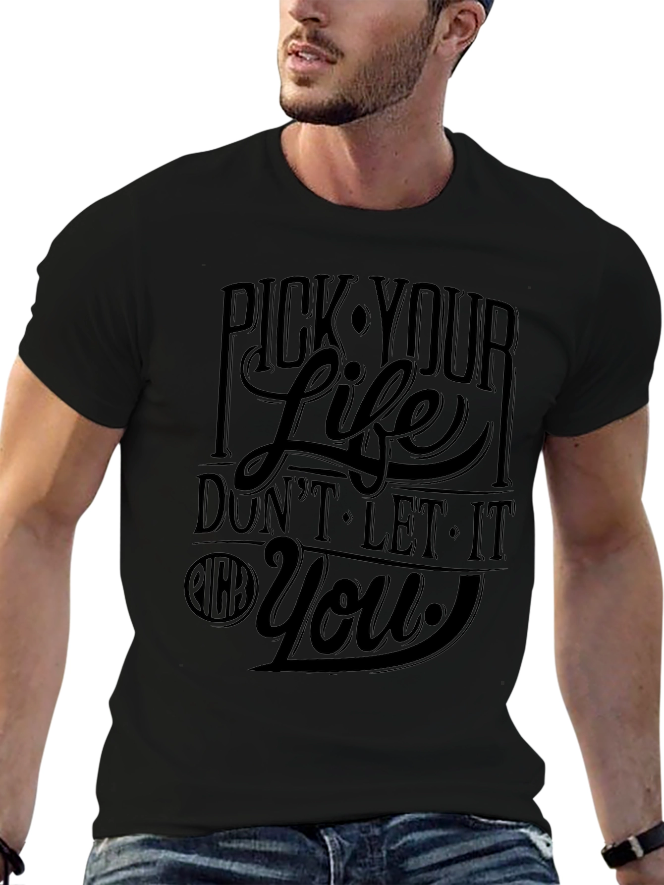 Pick Your Life Graphic T-Shirt - Black