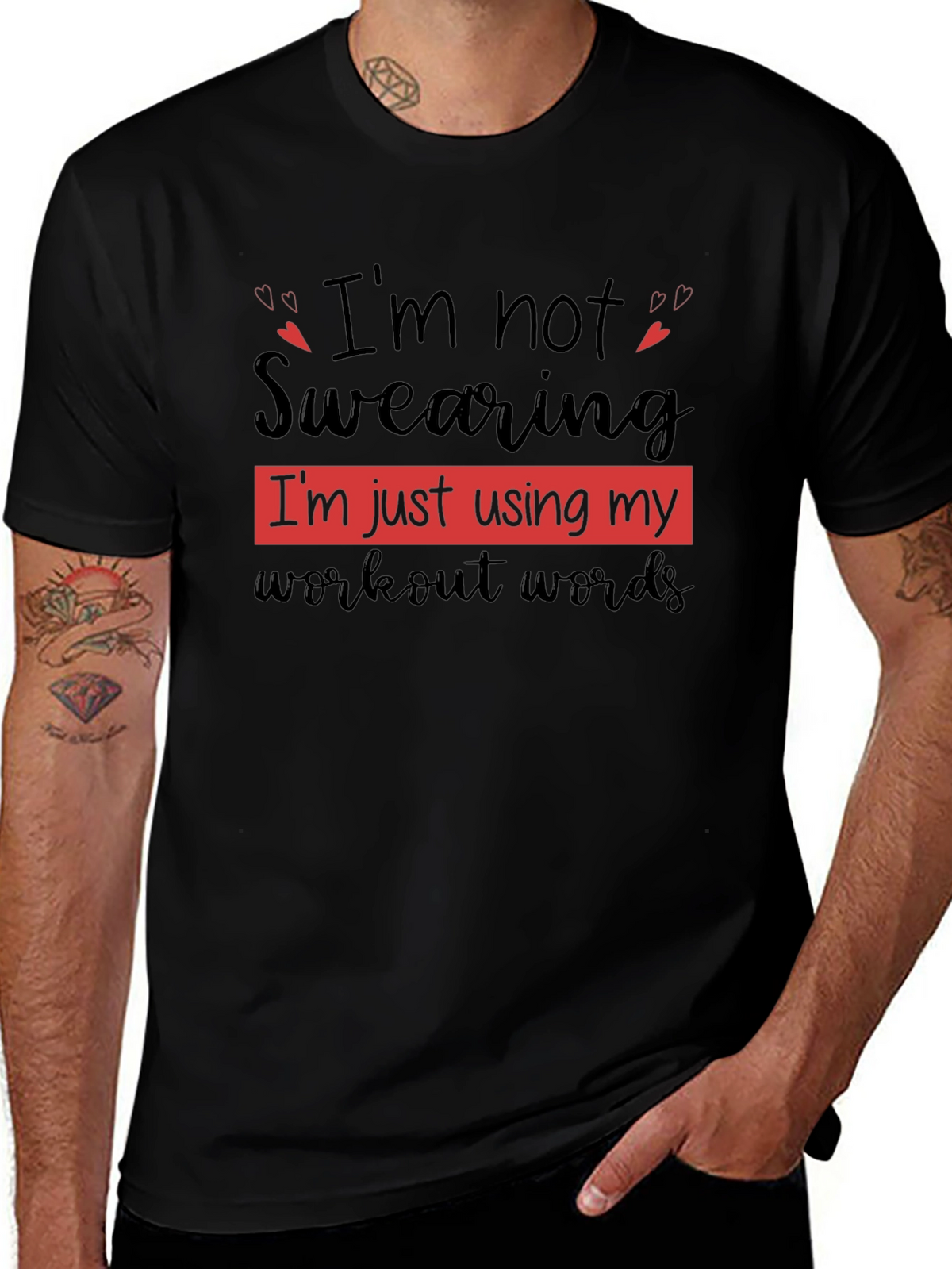 Workout Words T-Shirt Funny Gym Tee