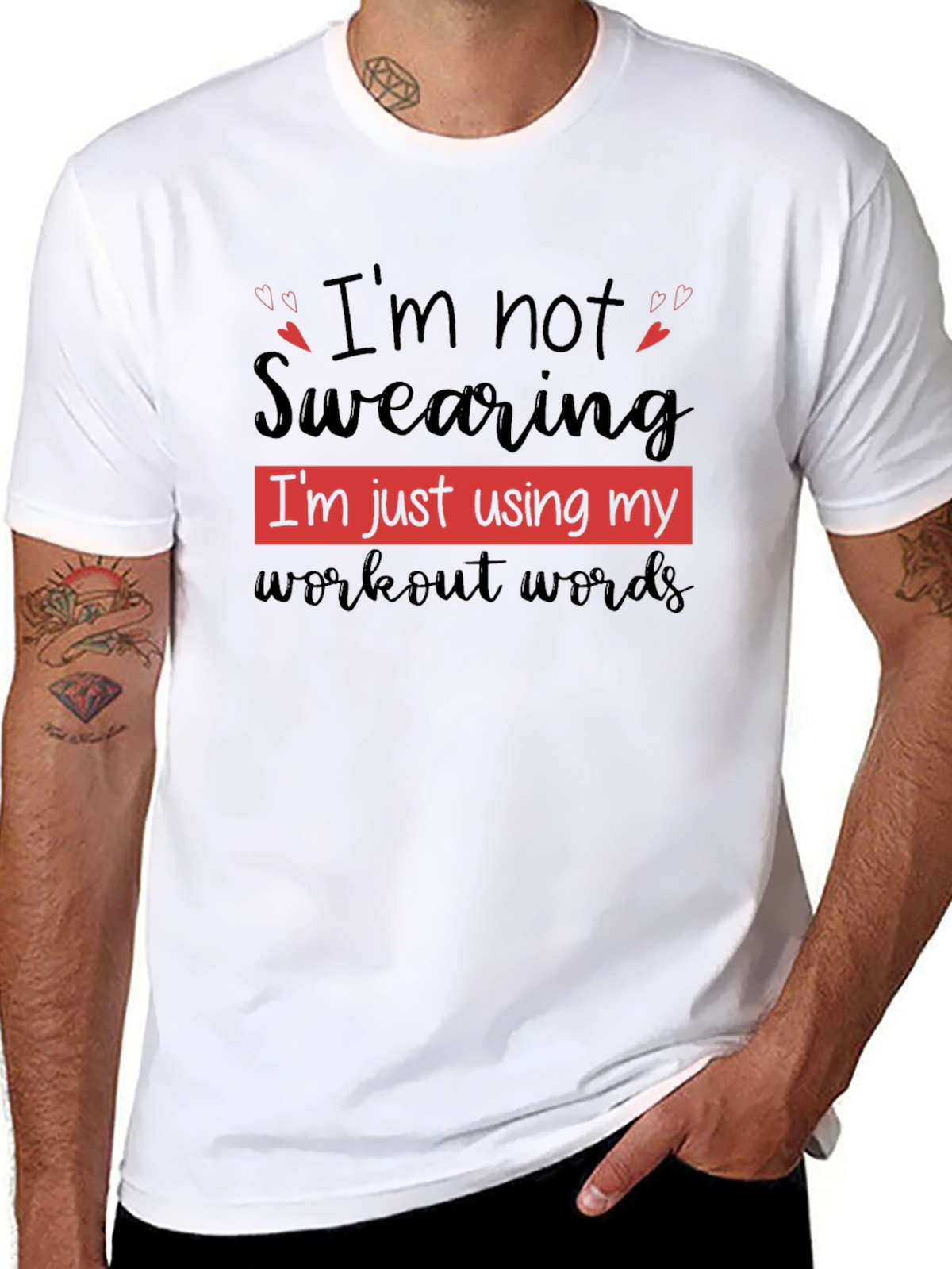 Workout Words T-Shirt Funny Gym Tee