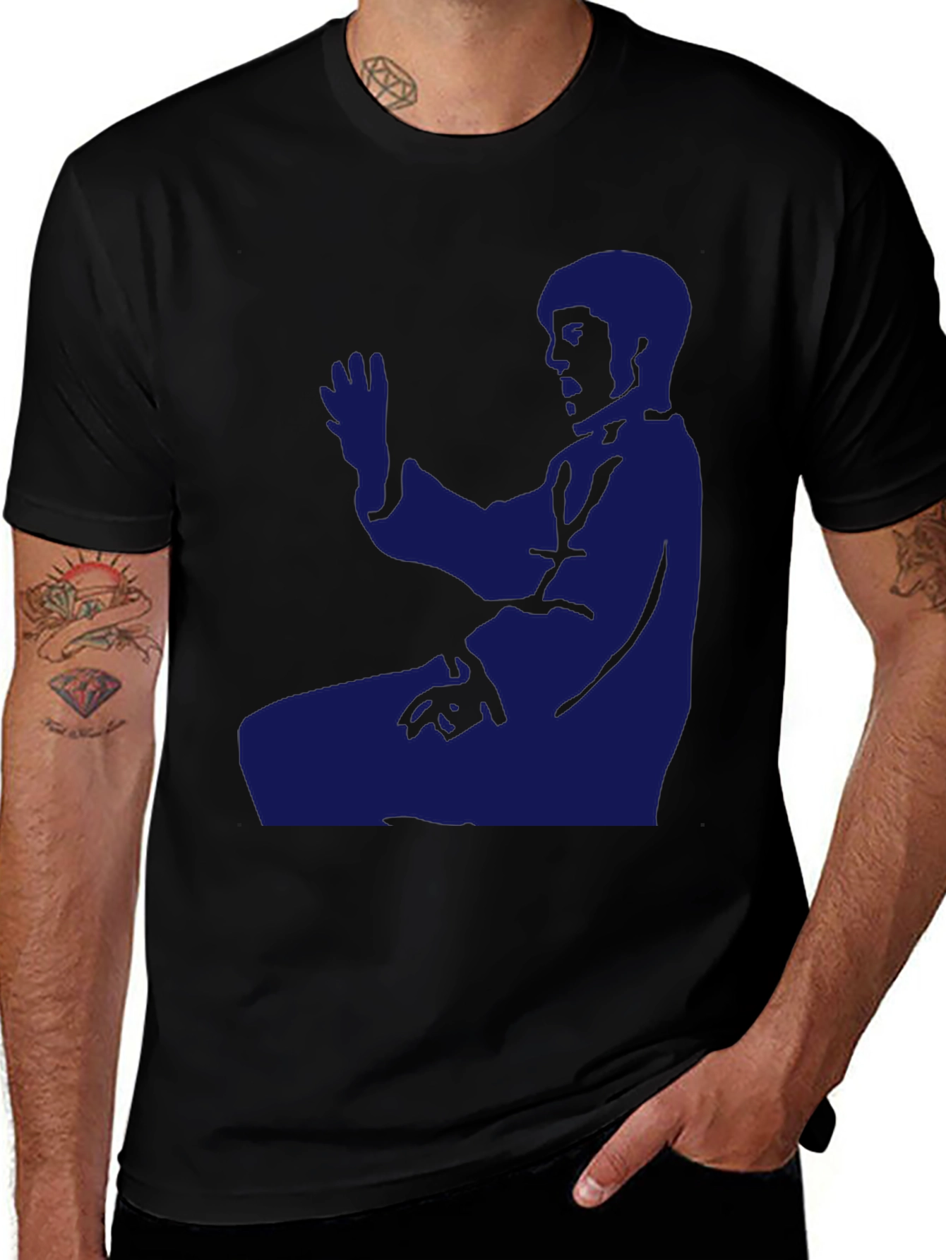 Martial Arts Silhouette T-Shirt - Black